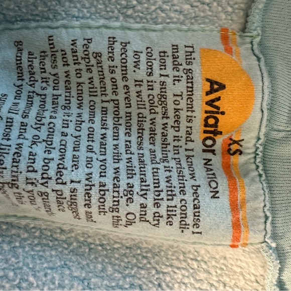 Aviator Nation Light Blue Zip-Up Hoodie - Picture 5 of 5